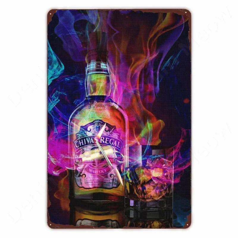 Placa do sinal do metal do vintage, Chivas Regal, Adesivos de parede, Bar, Pub, Clube, Decoração Home, Arte do uísque, Cartaz, Pratos - Image 1