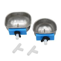 1 pçs coelho tigela de água fazenda coelho bebedor automático gaiola de coelho fix copo raising raposa vison aço inoxidável beber tigela - Image 3