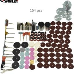 154pcs/gravador de ferramentas abrasivas acessórios dremel rotary ferramenta acessório conjunto se encaixa para dremel broca de moagem lâmina de serra - Image 1