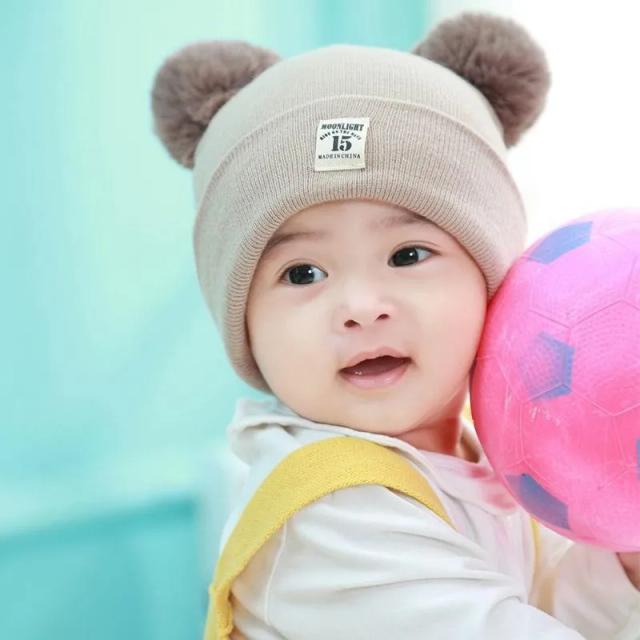 Inverno crianças quentes chapéus de malha do bebê com pom pom crianças gorro de malha chapéus cor sólida chapéu das crianças para meninos meninas acessórios