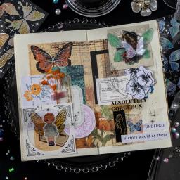 2 folhas de adesivos de folhas cores asas de anjo transparente scrapbooking material de papel borboleta artesanal papelaria tag 116*157mm - Image 5