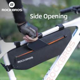 ROCKBROS Sacos À Prova D' Água Da Bicicleta, Ciclismo Tubo Superior, Saco Frontal, BTT, Estrada, Triângulo Pannier, Acessórios - Image 1