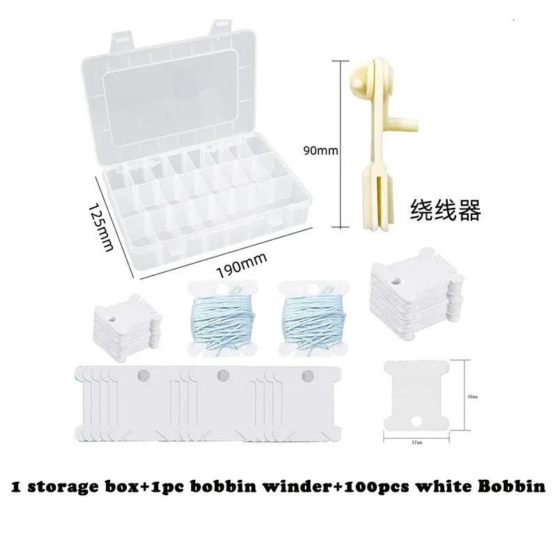 Conjunto de bobinas de plástico e enrolador de bobina, múltiplas cores, cartão de linha, fio de bordar, faça você mesmo, organizador de linha de ponto, ferramenta de costura - Image 1