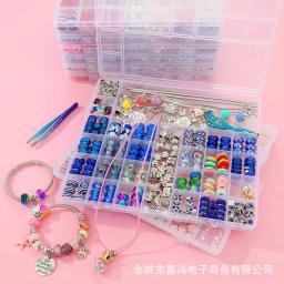Diy contas para fazer jóias kit 305 pçs liga acrílico artesanal encantos pulseira acessórios conjunto de presente natal para a menina - Image 5