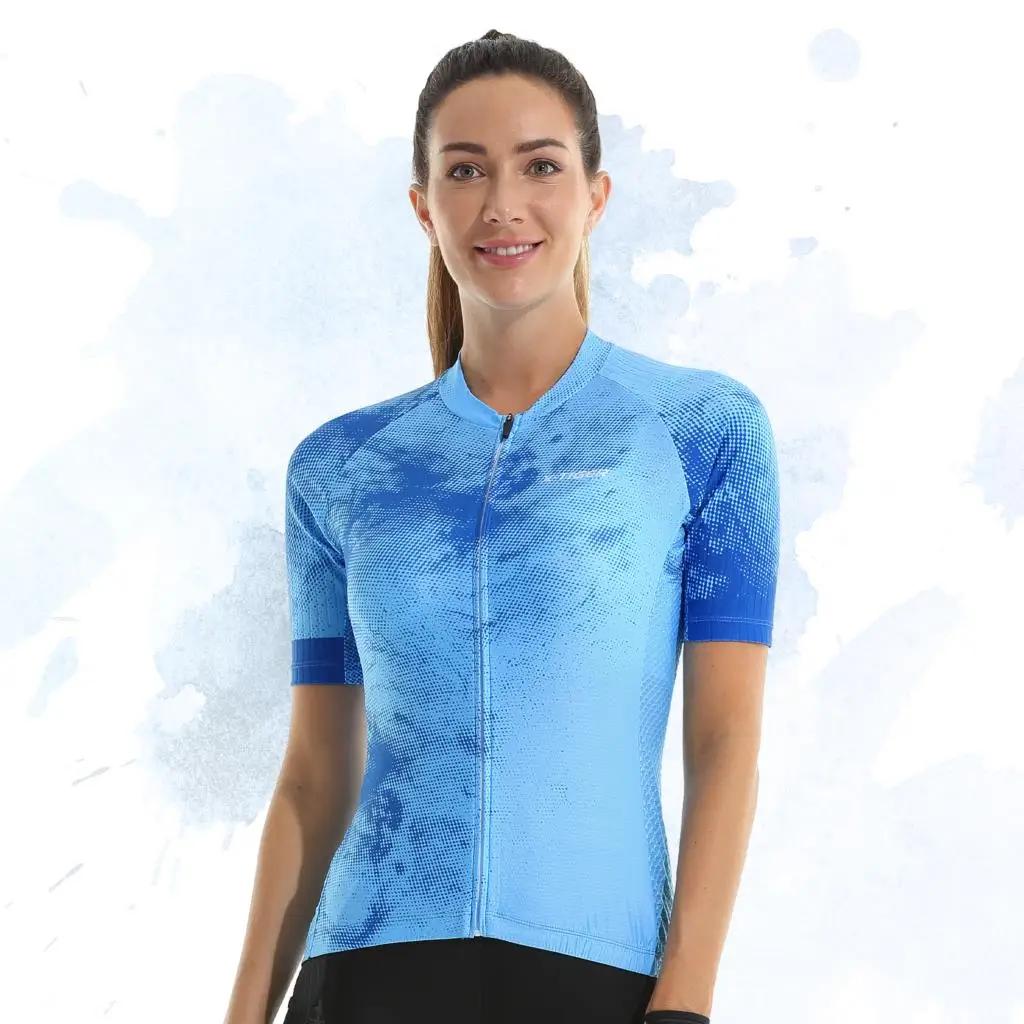 Camisola de ciclismo feminino, camisola de bicicleta, Pro Team, camisa de ciclismo de alta qualidade, jérsei azul, slim fit, estilo chinês, SPF 50 - Image 1