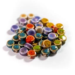 Contas de cerâmica redondas 12mm, 20pcs, acessórios para projetos artesanais, jóias e decoração, diy - Image 1
