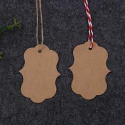 Etiquetas de papel kraft 50 peças 7x5cm etiqueta de roupas de vestuário obrigado embalagem de presente etiquetas de cartões de papel scrapbooking acessórios diy - Image 4
