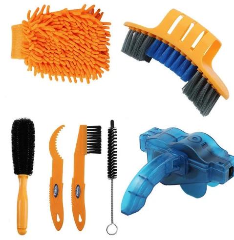 Kit Completo para Limpeza de Corrente de Bicicleta com Escova Grande e Caixa de Limpeza para Manutenção de Mountain Bikes