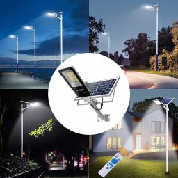 Iluminação Pública Solar ao Ar Livre, Impermeável, Automático, Amanhecer, Garagem, Jardim, Potente, 200W, 6000mAh - Image 4