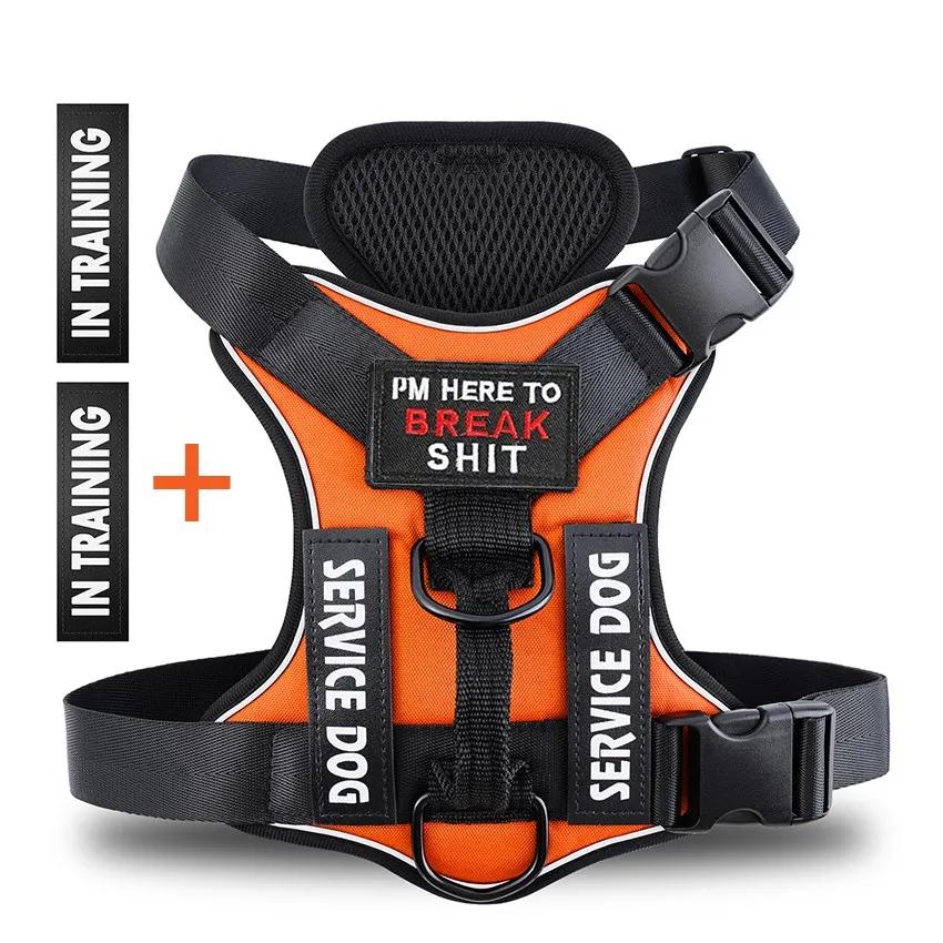 Arnês tático reflexivo para cães, colete para cães de pequeno e grande porte, treinamento de caminhada, suprimentos para cães ao ar livre, patches grátis - Image 1