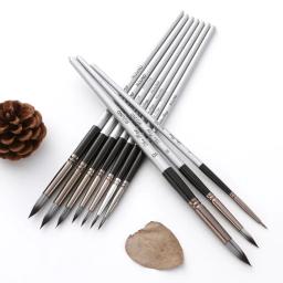 10 pincéis de pintura em aquarela artística, pincel de óleo acrílico plano e ponta, kit de pintura, caneta de desenho, materiais de arte, pintura à mão - Image 4