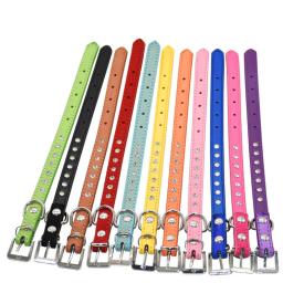 Mini coleira de couro com strass embutidos para animais, coleiras ajustáveis para cães e gatos, chihuahuas, acessórios para animais, 1pc - Image 3
