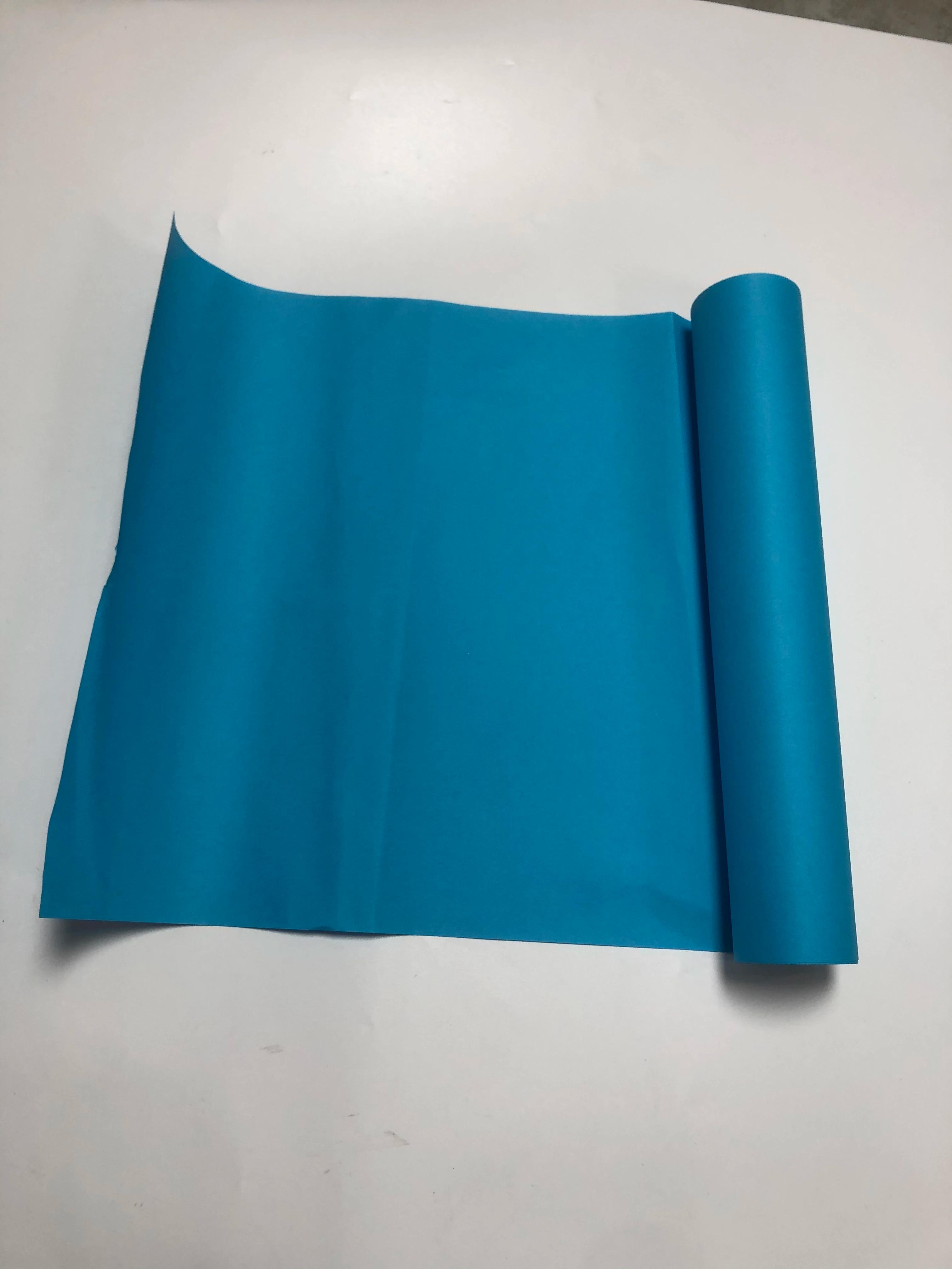 Rolo de papel Kraft para embrulho, artesanato transporte, azul, 30cm x 6m - Image 1