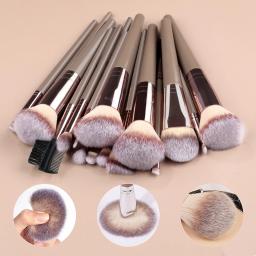 Conjunto de pincéis de maquiagem para mulheres, 1-20 peças, rosto, cosméticos profissionais, pincel corretivo macio, kabuki, mistura, ferramentas de beleza - Image 3