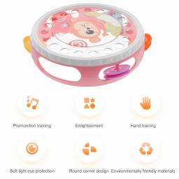 Desenhos animados mão balançando chocalho brinquedos para o bebê, instrumentos musicais, batendo palmas pandeiro, Montessori brinquedos educativos da bateria, 0-12 meses - Image 5