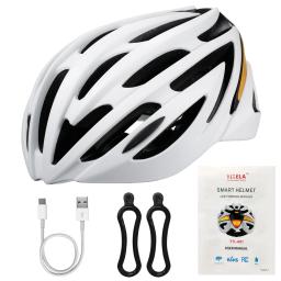 Capacete de bicicleta inteligente com luzes de sinalização, Capacete leve, Luz de advertência - Image 6