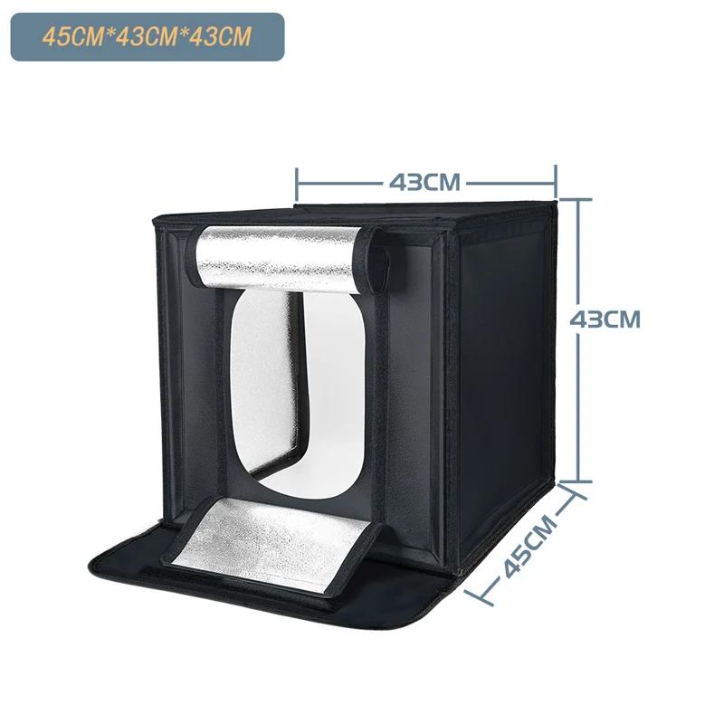 Anel fotográfico dobrável portátil, caixa de luz led para estúdio de fotografia, estúdio macio adequado para gravação de câmera com 5 placas de fundo - Image 1