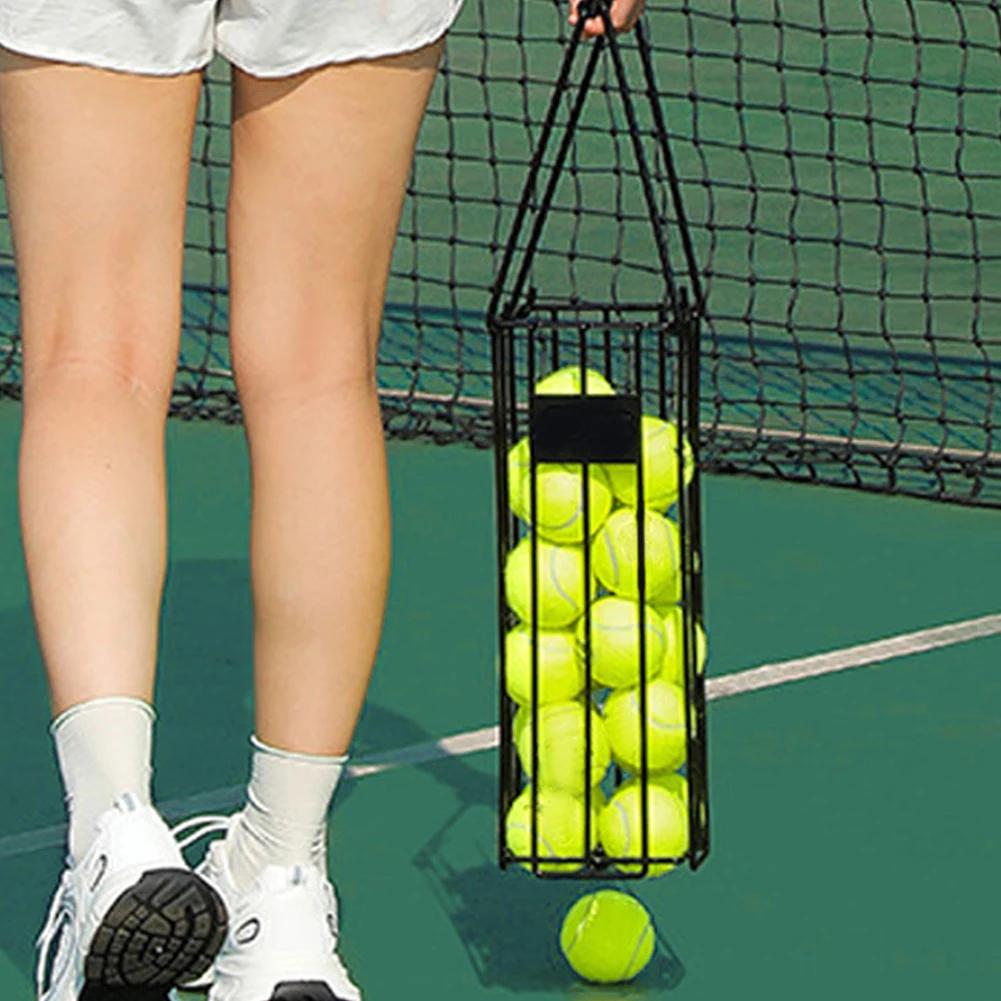 Hopper de tênis de aço inoxidável, Cesta para fácil transporte, 25 Bolas de tênis, 15 Pickleball Capacidade - Image 1