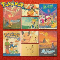 Pokemon poster Pikachu Gengar Mimikyu memórias de infância de animação japonesa pintura decorativa aniversário presente de Natal - Image 1
