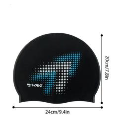 Impermeável silicone natação cap para homens e mulheres, adulto impressão, cuidados com os cabelos, monocromático, aumentar, nadar cap - Image 5