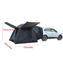 Tenda traseira do carro atualizada para 4 pessoas, auto-condução, 3 portas, acampamento ao ar livre, família, extensão anti-mosquito, pérgola integrada com toldo - Image 3