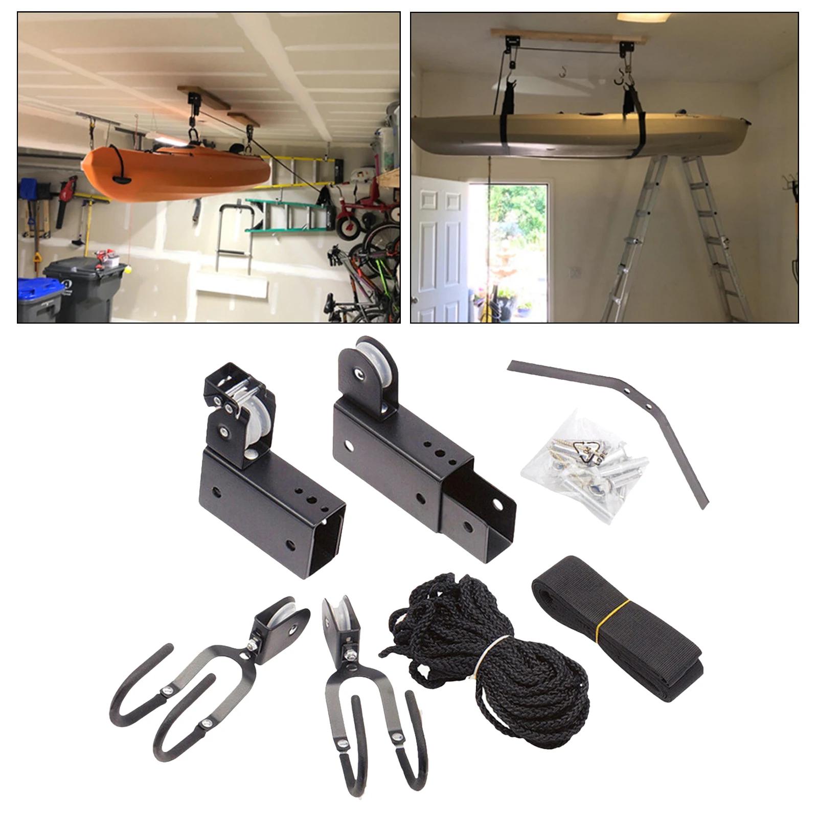 Caiaque-Garagem Teto Armazenamento Hoist Hanger, Organização Pendurada, Overhead Bike Lift, Sistema De Polia De Montagem Para Paddleboard - Image 1