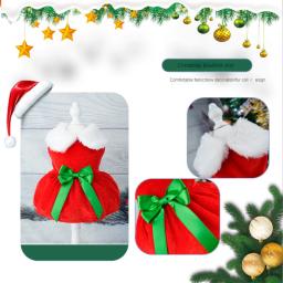 Casaco de Natal confortável para animais de estimação, roupas para cães, vestido de Natal, saia vermelha, vestido quente de gato, saia - Image 3