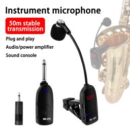 Saxofone microfone receptor e amplificador, Instrumentos sem fio, gravação profissional, desempenho ao ar livre, 1pc - Image 1
