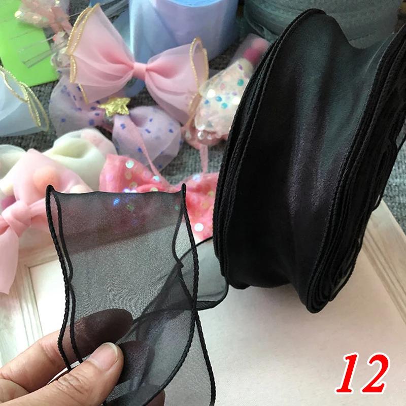 Fita de Organza para Presente Bolo Cozimento Embalagem, Fio Fishtail, DIY Headdress, Flor Bowknot, Artesanato Artesanal Suprimentos, 5m x 5,5 centímetros - Image 1