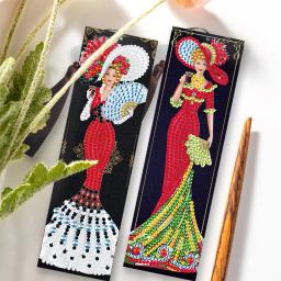 Marcador de couro para senhora, pintura diamante DIY, artesanato mosaico, arte artesanal presentes, 2PCs - Image 3