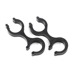 2 peças de borracha Trekking Pole Clips, 8 em forma de hastes duplas, conector fivela para caminhadas ao ar livre Walking - Image 1