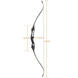 Toparchery-Recurvo Arco Mão Direita, Longbow, Setas de Carbono Misturadas, Dedo Aljava, Guarda Braço, Takedown, Tiro com Arco, 30-50lbs, 56 ", 12pcs - Image 4