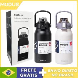 Garrafa Térmica de Aço Inoxidável De Grande Capacidade Com Palha Copo Térmica Fria e Quente Vácuo - Image 1