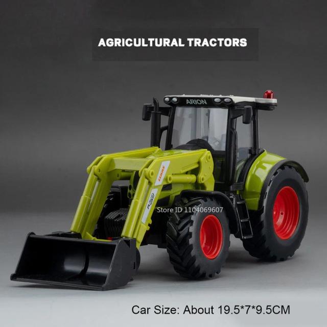 1:32 liga mini trator agrícola modelos de brinquedo metal diecast roda dianteira direção slide para frente ornamento tratores para meninos presentes