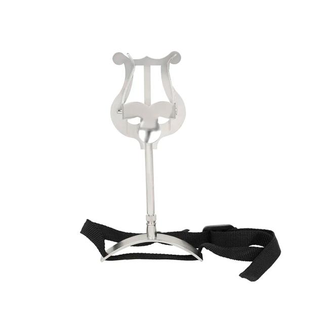 Suporte para Partituras Portátil de Tenor Horn e Euphonium em Metal Prata, Ideal para Banda e Acessórios de Instrumentos de Sopro