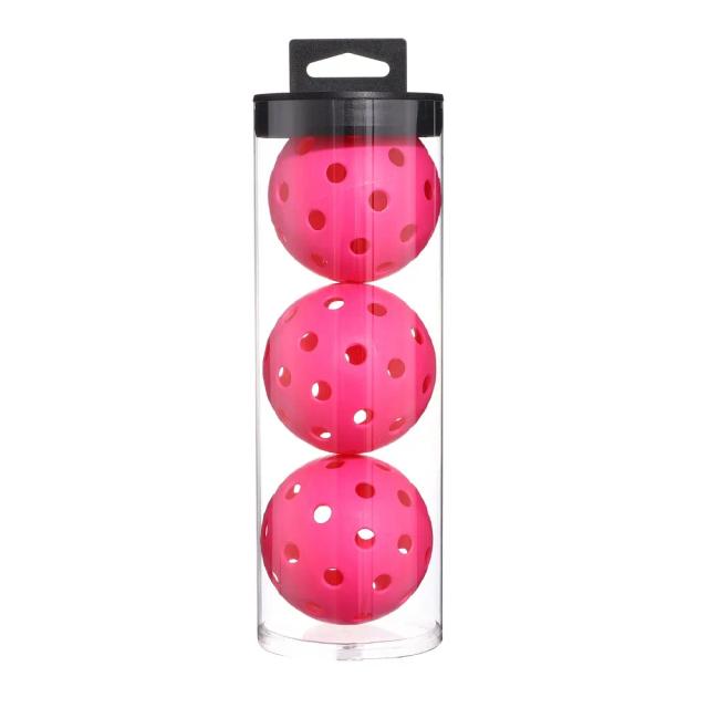 Pickleballs 3 Peças 74mm 40 Furos Alta Visibilidade