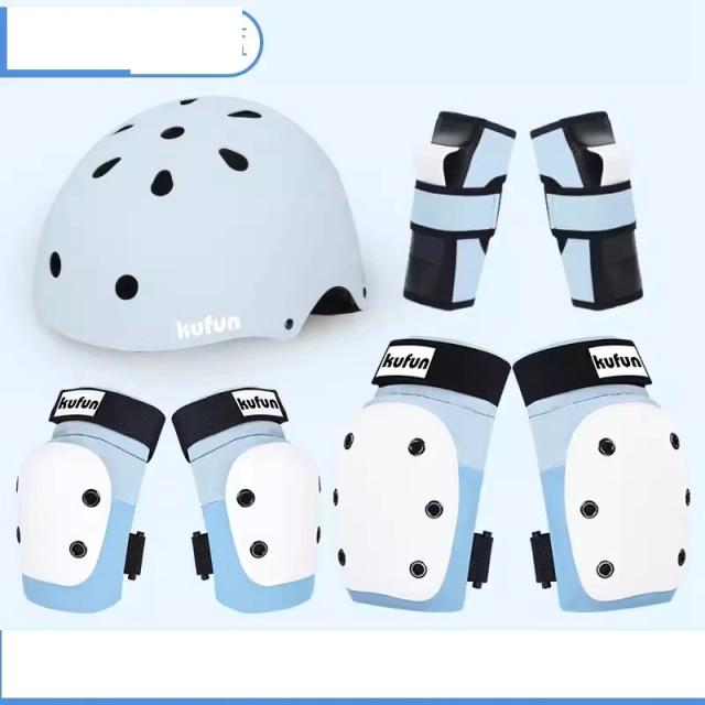 Conjunto Completo de Equipamentos de Proteção para Skate: Capacete, Almofadas de Joelho e Cotovelo para Adultos e Crianças