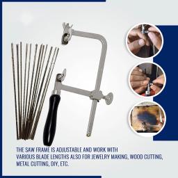 U Tipo Mini Mão Ajustável Serra, DIY Conjunto de Ferramentas, Artesanato De Madeira, Lâmina De Serra, Arco para Jóias, DIY - Image 4