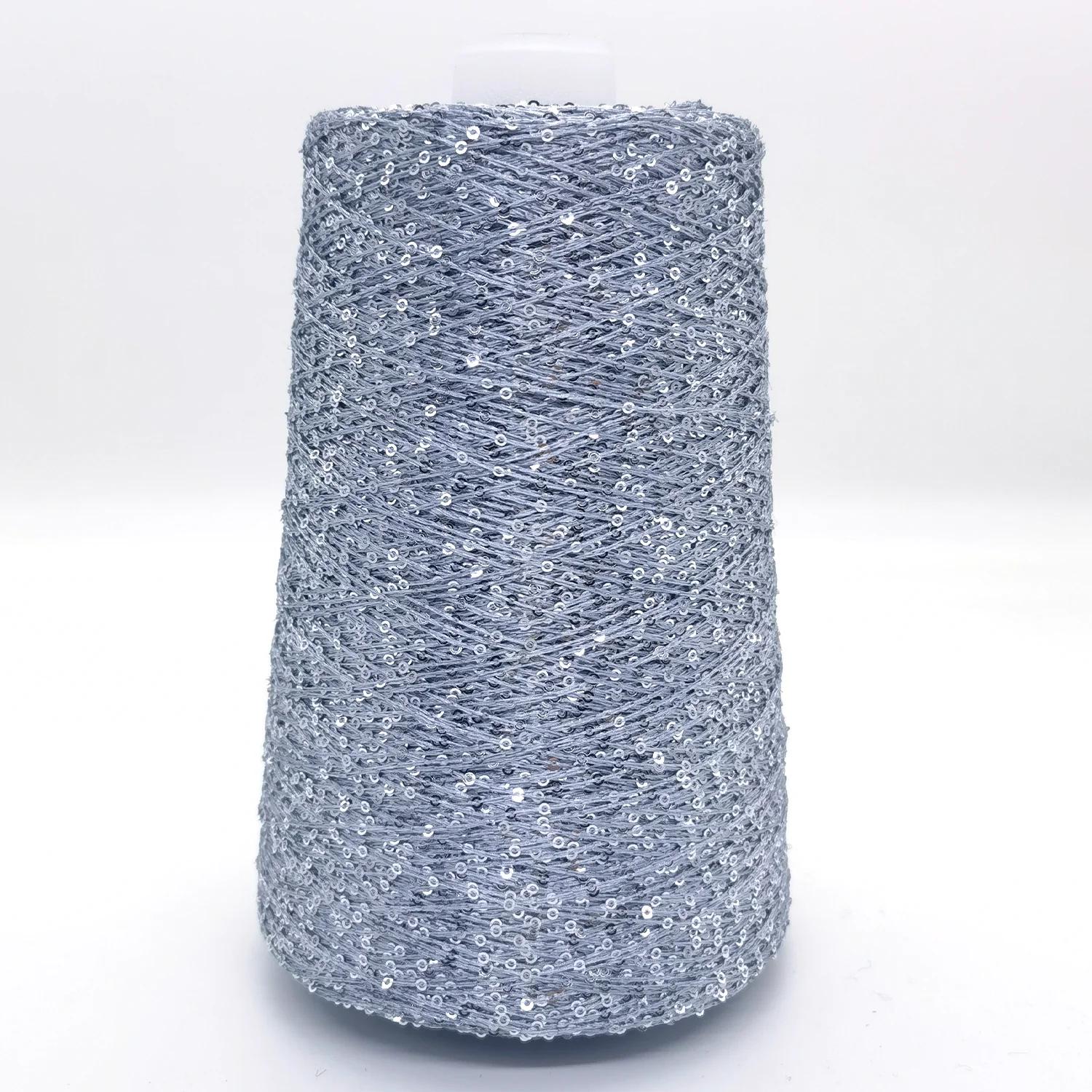 YUYI-Fios de tricô com lantejoulas para mulheres, bordado de alta densidade, tricô manual DIY, chapéu de lã, cachecol, 2mm, 500g - Image 1