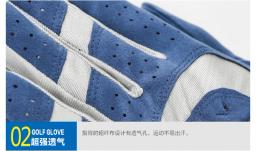 Luva de golfe para homens 1pc azul esporte tecido respirável mão esquerda direita nova marca dropship fita mágica luva tênis beisebol - Image 4
