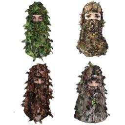 3D camuflagem leopardo chapéu máscara facial completa, caça Headwear, caça Acessórios, Camping, boné tático, equipamentos de caça - Image 1