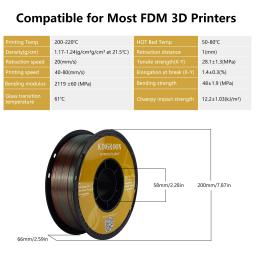 Filamento De Plástico Para Impressora 3D, Filamento PLA De Seda, Materiais De Impressão, FDM, FDM, 22 lbs, 3 Cores, 10kg, 22 lbs - Image 6