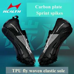 Health CP1 Respirável Placa De Carbono Tênis Para Homens, Treinamento De Corrida, Prego Completo Envolvido, Campo De Atletismo, 100 m, Sprint Spikes - Image 5