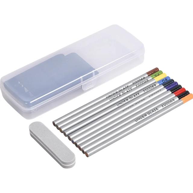 Kit de Lápis Coloridos para Cerâmica Underglaze - 10 Cores para Pintura Manual e DIY com Esmalte