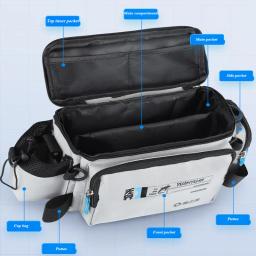 Mochila impermeável de pesca grande, saco de atração, mochila de pesca multifunções com suporte de haste, bolsa de ombro sling para homens - Image 4
