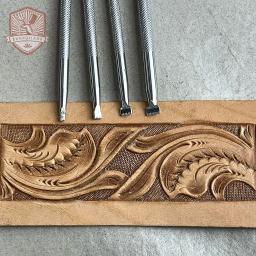 Ferramenta de estampagem de couro, fundo linha de pontos padrão, selo S050, couro Carving Craft, Zhongjiang304 Stainless Streel Stamps - Image 3