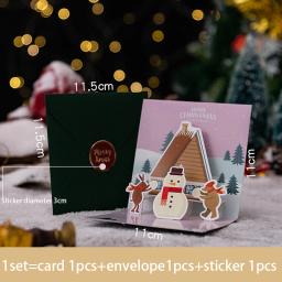 Folding Feliz Natal Cartões, 3D Pop Up Santa Cards, Presente de Natal para o Ano Novo, Bênção Cartão Postal, Obrigado Cartões Decoração - Image 4