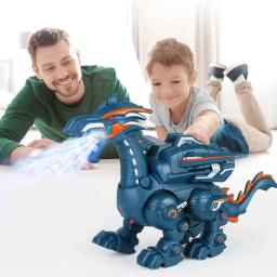 Electric Spray Dragon Dinosaur para crianças, Dino, Atomize Fire, Walking, Shearing Head, Cool Light, Educational Puzzle Toys - Image 3