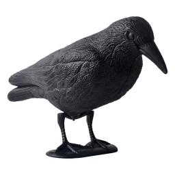 Plastic Bird Pigeon Scarer para a caça, chamariz realista para jardim, Black Scare - Image 4