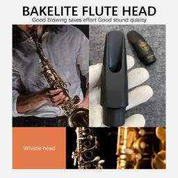 Saxofone Metal Boquilha com Laca Dourada, Sax Boca Peças, Borracha Dura, Alto Tenor Soprano - Image 3